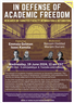 In Defense of Academic Freedom: Defamation, Intimidation, and Suspension (19 June)